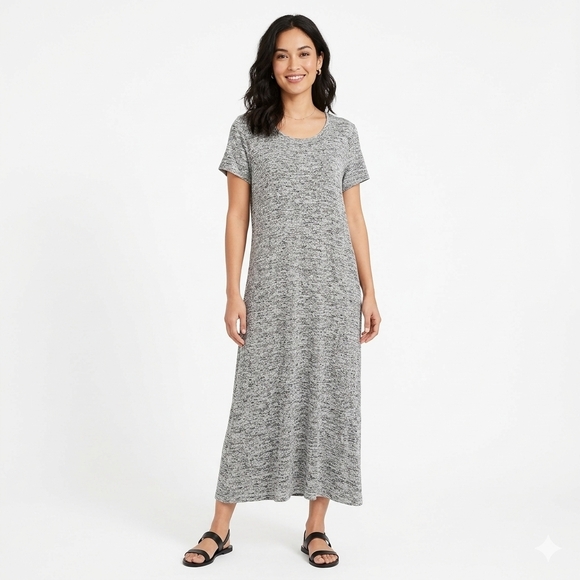 Mossimo Supply Co. Dresses & Skirts - MOSSIMO Casual Heather Gray Maxi T-Shirt Dress 2XL Polyester Rayon Spandex Gray